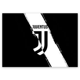 Поздравительная открытка с принтом FC Juventus в городе Новоалтайск, 100% бумага | плотность бумаги 280 г/м2, матовая, на обратной стороне линовка и место для марки
 | Тематика изображения на принте: fc juventus | juventus | криштиану роналду ювентус | фк ювентус | футбол | ювентус