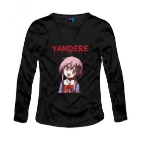 Женский лонгслив хлопок с принтом CRAZY YANDERE в городе Новоалтайск, 100% хлопок |  | ahegao | anime | kawai | kowai | otaku | senpai | sugoi | waifu | weeaboo | yandere | аниме | ахегао | вайфу | виабу | каваи | ковай | культура | отаку | сенпай | сугои | тренд | яндере