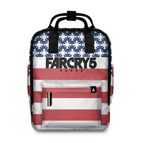 Женский рюкзак 3D с принтом Far Cry 5 в городе Новоалтайск, 100% полиэстер | лямки с регулируемой длиной, сверху ручки, чтобы рюкзак нести как сумку. Основное отделение закрывается на молнию, как и внешний карман. Внутри два дополнительных кармана, один из которых закрывается на молнию. По бокам два дополнительных кармашка, куда поместится маленькая бутылочка
 | 