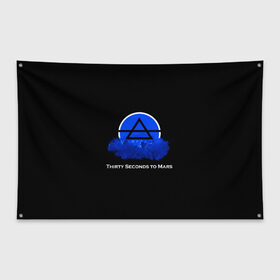 Флаг-баннер с принтом 30 Seconds to mars в городе Новоалтайск, 100% полиэстер | размер 67 х 109 см, плотность ткани — 95 г/м2; по краям флага есть четыре люверса для крепления | 30 seconds to mars | jared leto | punk | rock | thirty seconds to mars | альтернативный хип хоп | группа | джаред лето | инди поп | музыка | музыкальное произведение | ноты | панк | регги | рок | синти поп