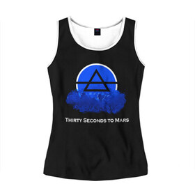 Женская майка 3D с принтом 30 Seconds to mars в городе Новоалтайск, 100% полиэстер | круглая горловина, прямой силуэт, длина до линии бедра | 30 seconds to mars | jared leto | punk | rock | thirty seconds to mars | альтернативный хип хоп | группа | джаред лето | инди поп | музыка | музыкальное произведение | ноты | панк | регги | рок | синти поп
