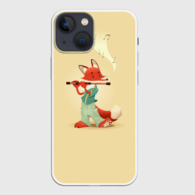 Чехол для iPhone 13 mini с принтом Лисичка с флейтой в городе Новоалтайск,  |  | флейта | флейтист