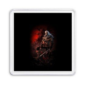 Магнит 55*55 с принтом The Witcher в городе Новоалтайск, Пластик | Размер: 65*65 мм; Размер печати: 55*55 мм | witcher | ведьмак | геральт