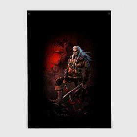 Постер с принтом The Witcher в городе Новоалтайск, 100% бумага
 | бумага, плотность 150 мг. Матовая, но за счет высокого коэффициента гладкости имеет небольшой блеск и дает на свету блики, но в отличии от глянцевой бумаги не покрыта лаком | witcher | ведьмак | геральт