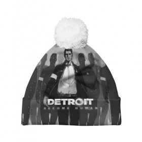 Шапка 3D c помпоном с принтом Detroit:become human в городе Новоалтайск, 100% полиэстер | универсальный размер, печать по всей поверхности изделия | connor | cyberlife | detroit become human | deviant | kara | markus | ps4 | rk800 |  detroit: become human | детроит | детроит: стать человеком | игры | кара | коннор | конор | кэра | маркус | пиратs | эксклюзив