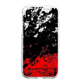 Чехол для iPhone XS Max матовый с принтом БРЫЗГИ КРАСОК в городе Новоалтайск, Силикон | Область печати: задняя сторона чехла, без боковых панелей | black.white | dirty | paints | red | texture | белый | брызги | грязный | краски | красный | текстура | черный