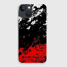 Чехол для iPhone 13 mini с принтом БРЫЗГИ КРАСОК в городе Новоалтайск,  |  | black.white | dirty | paints | red | texture | белый | брызги | грязный | краски | красный | текстура | черный
