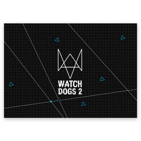 Поздравительная открытка с принтом WATCH DOGS 2 в городе Новоалтайск, 100% бумага | плотность бумаги 280 г/м2, матовая, на обратной стороне линовка и место для марки
 | action | ct os | ded sec | fox | gamer | hacker | player | watch dogs | watch dogs 2 | знак лиса | хакер