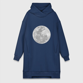 Платье-худи хлопок с принтом Луна в городе Новоалтайск,  |  | moon | космос | луна | небесное тело | спутник
