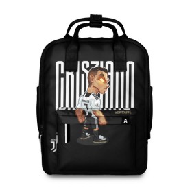 Женский рюкзак 3D с принтом Cristiano Ronaldo. Juventus в городе Новоалтайск, 100% полиэстер | лямки с регулируемой длиной, сверху ручки, чтобы рюкзак нести как сумку. Основное отделение закрывается на молнию, как и внешний карман. Внутри два дополнительных кармана, один из которых закрывается на молнию. По бокам два дополнительных кармашка, куда поместится маленькая бутылочка
 | 7 | champion | cr7 | cristiano | footballer | forward | juventus | portugal | ronaldo | крис | криштиану | португалия | реал | рон | роналду | ронни | форвард | футболист | чемпион | ювентус