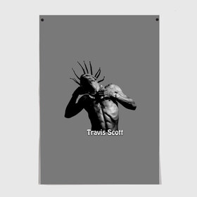 Постер с принтом Travis Scott - 001 в городе Новоалтайск, 100% бумага
 | бумага, плотность 150 мг. Матовая, но за счет высокого коэффициента гладкости имеет небольшой блеск и дает на свету блики, но в отличии от глянцевой бумаги не покрыта лаком | astroworld | hip hop | hiphop | rap | scott | travis | travis scott | travisscott | wish you were here | рэп | хип хоп | хипхоп