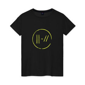 Женская футболка хлопок с принтом Twenty One Pilots в городе Новоалтайск, 100% хлопок | прямой крой, круглый вырез горловины, длина до линии бедер, слегка спущенное плечо | twenty one pilots | джоша дана | пилоты | тайлера джозефа