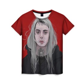 Женская футболка 3D с принтом Ghostemane в городе Новоалтайск, 100% полиэфир ( синтетическое хлопкоподобное полотно) | прямой крой, круглый вырез горловины, длина до линии бедер | ghost | ghostemane | man | mystic | new school | rap | rap rock | rock | trap | гостмейн | мистика | привидение | реп рок | рок