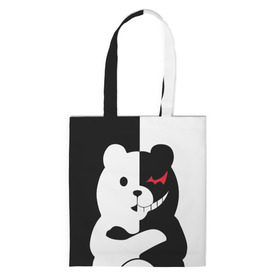 Сумка 3D повседневная с принтом MONOKUMA в городе Новоалтайск, 100% полиэстер | Плотность: 200 г/м2; Размер: 34×35 см; Высота лямок: 30 см | anime | bear | black  white | minomi | monokuma | pink | rabbit | school | аниме | главарь | миноми | монокума | черно белый | школа