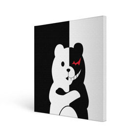 Холст квадратный с принтом MONOKUMA в городе Новоалтайск, 100% ПВХ |  | Тематика изображения на принте: anime | bear | black  white | minomi | monokuma | pink | rabbit | school | аниме | главарь | миноми | монокума | черно белый | школа