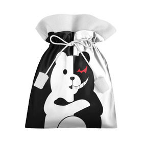 Подарочный 3D мешок с принтом MONOKUMA в городе Новоалтайск, 100% полиэстер | Размер: 29*39 см | Тематика изображения на принте: anime | bear | black  white | minomi | monokuma | pink | rabbit | school | аниме | главарь | миноми | монокума | черно белый | школа