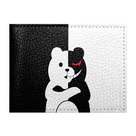 Обложка для студенческого билета с принтом MONOKUMA в городе Новоалтайск, натуральная кожа | Размер: 11*8 см; Печать на всей внешней стороне | Тематика изображения на принте: anime | bear | black  white | minomi | monokuma | pink | rabbit | school | аниме | главарь | миноми | монокума | черно белый | школа