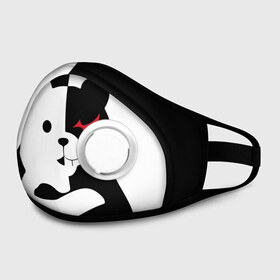 Маска из неопрена с принтом MONOKUMA в городе Новоалтайск, неопрен 100% | Форма огибающая нос. Резинки для ушей с дополнительной резинкой на затылке. Клапан для выдоха для активного дыхания при занятиях спортом. Эластичный материал маски и окантовки для лучшего растяжения и прилегания маски.  | anime | bear | black  white | minomi | monokuma | pink | rabbit | school | аниме | главарь | миноми | монокума | черно белый | школа