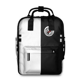 Женский рюкзак 3D с принтом MONOKUMA SCHOOL в городе Новоалтайск, 100% полиэстер | лямки с регулируемой длиной, сверху ручки, чтобы рюкзак нести как сумку. Основное отделение закрывается на молнию, как и внешний карман. Внутри два дополнительных кармана, один из которых закрывается на молнию. По бокам два дополнительных кармашка, куда поместится маленькая бутылочка
 | anime | bear | black  white | minomi | monokuma | pink | rabbit | school | аниме | главарь | миноми | монокума | черно белый | школа