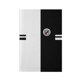 Обложка для паспорта матовая кожа с принтом MONOKUMA SCHOOL в городе Новоалтайск, натуральная матовая кожа | размер 19,3 х 13,7 см; прозрачные пластиковые крепления | anime | bear | black  white | minomi | monokuma | pink | rabbit | school | аниме | главарь | миноми | монокума | черно белый | школа