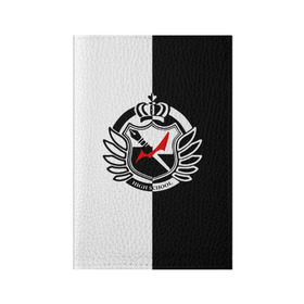 Обложка для паспорта матовая кожа с принтом MONOKUMA SCHOOL в городе Новоалтайск, натуральная матовая кожа | размер 19,3 х 13,7 см; прозрачные пластиковые крепления | anime | bear | black  white | minomi | monokuma | pink | rabbit | school | аниме | главарь | миноми | монокума | черно белый | школа