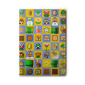 Обложка для автодокументов с принтом Super Mario Pop art в городе Новоалтайск, натуральная кожа |  размер 19,9*13 см; внутри 4 больших “конверта” для документов и один маленький отдел — туда идеально встанут права | Тематика изображения на принте: bros | donkey kong | mario | super | игра | марио | офф | спин | супер | тоад