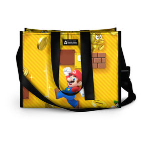 Сумка-шоппер 3D с принтом Супер Марио в городе Новоалтайск, 100% полиэстер | застегивается на металлическую кнопку; внутренний карман застегивается на молнию. Стенки укреплены специальным мягким материалом, чтобы защитить содержимое от несильных ударов
 | bros | donkey kong | mario | super | игра | марио | офф | спин | супер | тоад
