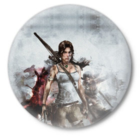 Значок с принтом Tomb Raider в городе Новоалтайск,  металл | круглая форма, металлическая застежка в виде булавки | game | shadow of the tomb raider | tomb raider | гора | кино | крофт | лара крофт | ледокол | огонь | приключения | путешествие | расхитительница гробниц