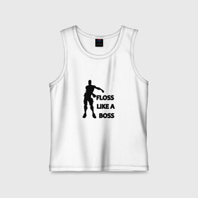 Детская майка хлопок с принтом Floss like a boss  в городе Новоалтайск,  |  | dance | floss like a boss | fortnite | swag | thebackpackkid | танец