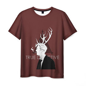 Мужская футболка 3D с принтом TRUE DETECTIVE в городе Новоалтайск, 100% полиэфир | прямой крой, круглый вырез горловины, длина до линии бедер | hbo | matthew mcconaughey | true detective | tv show | woody harrelson | арт | марти харт | минимализм | настоящий детектив | раст коул | сериал