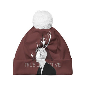 Шапка 3D c помпоном с принтом TRUE DETECTIVE в городе Новоалтайск, 100% полиэстер | универсальный размер, печать по всей поверхности изделия | hbo | matthew mcconaughey | true detective | tv show | woody harrelson | арт | марти харт | минимализм | настоящий детектив | раст коул | сериал