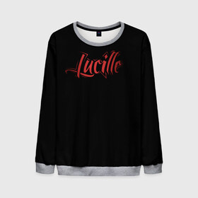 Мужской свитшот 3D с принтом Lucille в городе Новоалтайск, 100% полиэстер с мягким внутренним слоем | круглый вырез горловины, мягкая резинка на манжетах и поясе, свободная посадка по фигуре | dead | the walking dead | бита | жестокость | зомби | кровь | лидер | ниган | ходячие | ходячие мертвецы