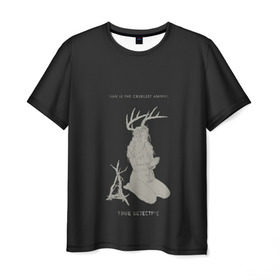 Мужская футболка 3D с принтом TRUE DETECTIVE в городе Новоалтайск, 100% полиэфир | прямой крой, круглый вырез горловины, длина до линии бедер | hbo | matthew mcconaughey | true detective | tv show | woody harrelson | арт | марти харт | минимализм | настоящий детектив | раст коул | сериал