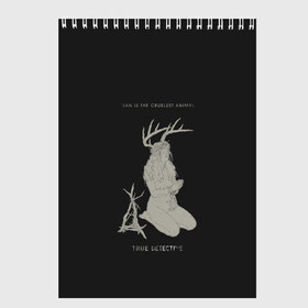Скетчбук с принтом TRUE DETECTIVE в городе Новоалтайск, 100% бумага
 | 48 листов, плотность листов — 100 г/м2, плотность картонной обложки — 250 г/м2. Листы скреплены сверху удобной пружинной спиралью | Тематика изображения на принте: hbo | matthew mcconaughey | true detective | tv show | woody harrelson | арт | марти харт | минимализм | настоящий детектив | раст коул | сериал