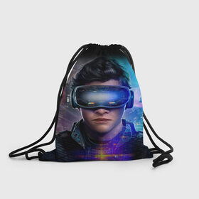 Рюкзак-мешок 3D с принтом Ready Player One (PRO) [2] в городе Новоалтайск, 100% полиэстер | плотность ткани — 200 г/м2, размер — 35 х 45 см; лямки — толстые шнурки, застежка на шнуровке, без карманов и подкладки | game | games | one | player | player one | ready player one | retro | robot | игрок | игры | первому игроку приготовиться | ретро | робот | фильм