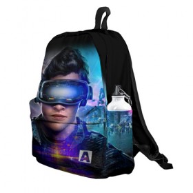 Рюкзак 3D с принтом Ready Player One (PRO) [2] в городе Новоалтайск, 100% полиэстер | лямки с регулируемой длиной, сверху петелька, чтобы рюкзак можно было повесить на вешалку. Основное отделение закрывается на молнию, как и внешний карман. Внутри два дополнительных кармана, один из которых закрывается на молнию. По бокам два дополнительных кармашка | game | games | one | player | player one | ready player one | retro | robot | игрок | игры | первому игроку приготовиться | ретро | робот | фильм