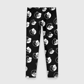 Детские леггинсы 3D с принтом MONOKUMA в городе Новоалтайск, полиэстер 85%, спандекс 15% | эластичный пояс, зауженный крой | anime | bear | black  white | danganronpa | korokuma | monodam | monokuma | monomi | monotaro | pink | rabbit | school | shirokuma | аниме | главарь | мoноми | монокума | черно белый | школа