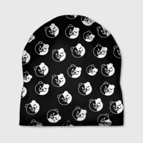 Шапка 3D с принтом MONOKUMA в городе Новоалтайск, 100% полиэстер | универсальный размер, печать по всей поверхности изделия | anime | bear | black  white | danganronpa | korokuma | monodam | monokuma | monomi | monotaro | pink | rabbit | school | shirokuma | аниме | главарь | мoноми | монокума | черно белый | школа