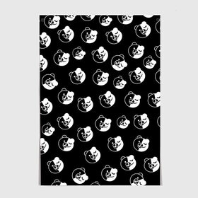 Постер с принтом MONOKUMA в городе Новоалтайск, 100% бумага
 | бумага, плотность 150 мг. Матовая, но за счет высокого коэффициента гладкости имеет небольшой блеск и дает на свету блики, но в отличии от глянцевой бумаги не покрыта лаком | anime | bear | black  white | danganronpa | korokuma | monodam | monokuma | monomi | monotaro | pink | rabbit | school | shirokuma | аниме | главарь | мoноми | монокума | черно белый | школа