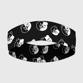 Повязка на голову 3D с принтом Монокума в городе Новоалтайск,  |  | anime | bear | black  white | danganronpa | korokuma | monodam | monokuma | monomi | monotaro | pink | rabbit | school | shirokuma | аниме | главарь | мoноми | монокума | черно белый | школа