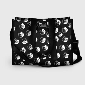 Сумка-шоппер 3D с принтом MONOKUMA в городе Новоалтайск, 100% полиэстер | застегивается на металлическую кнопку; внутренний карман застегивается на молнию. Стенки укреплены специальным мягким материалом, чтобы защитить содержимое от несильных ударов
 | anime | bear | black  white | danganronpa | korokuma | monodam | monokuma | monomi | monotaro | pink | rabbit | school | shirokuma | аниме | главарь | мoноми | монокума | черно белый | школа