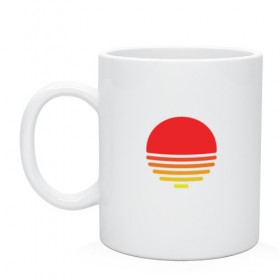 Кружка с принтом Закат в городе Новоалтайск, керамика | объем — 330 мл, диаметр — 80 мм. Принт наносится на бока кружки, можно сделать два разных изображения | вода | волны | геометрия | закат | отражение | солнце