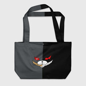 Пляжная сумка 3D с принтом KUROKUMA x MONOKUMA в городе Новоалтайск, 100% полиэстер | застегивается на металлическую кнопку; внутренний карман застегивается на молнию. Стенки укреплены специальным мягким материалом, чтобы защитить содержимое от несильных ударов
 | anime | bear | black  white | danganronpa | kurokuma | monodam | monokuma | monomi | monotaro | pink | rabbit | school | shirokuma | аниме | главарь | мoноми | монокума | черно белый | школа