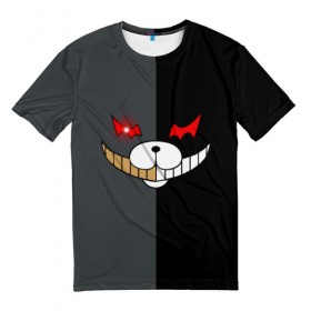 Мужская футболка 3D с принтом KUROKUMA x MONOKUMA в городе Новоалтайск, 100% полиэфир | прямой крой, круглый вырез горловины, длина до линии бедер | anime | bear | black  white | danganronpa | kurokuma | monodam | monokuma | monomi | monotaro | pink | rabbit | school | shirokuma | аниме | главарь | мoноми | монокума | черно белый | школа