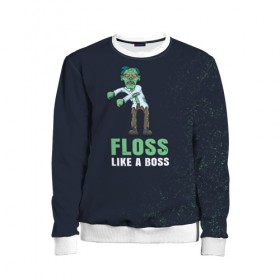 Детский свитшот 3D с принтом Floss like a boss в городе Новоалтайск, 100% полиэстер | свободная посадка, прямой крой, мягкая тканевая резинка на рукавах и понизу свитшота | Тематика изображения на принте: 