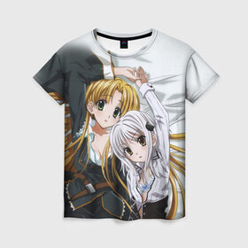 Женская футболка 3D с принтом High School DxD в городе Новоалтайск, 100% полиэфир ( синтетическое хлопкоподобное полотно) | прямой крой, круглый вырез горловины, длина до линии бедер | high | school | азазель | ангел | аниме | демоны | иссэе | иссэй | клан гремори | манга | монстры | ранобэ | риас | хёдо