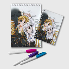 Блокнот с принтом High School DxD в городе Новоалтайск, 100% бумага | 48 листов, плотность листов — 60 г/м2, плотность картонной обложки — 250 г/м2. Листы скреплены удобной пружинной спиралью. Цвет линий — светло-серый
 | Тематика изображения на принте: high | school | азазель | ангел | аниме | демоны | иссэе | иссэй | клан гремори | манга | монстры | ранобэ | риас | хёдо