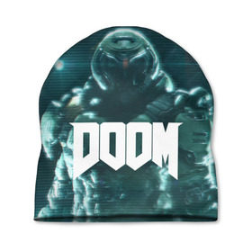 Шапка 3D с принтом DOOM в городе Новоалтайск, 100% полиэстер | универсальный размер, печать по всей поверхности изделия | demon | devil | doom | doom vfr | evil | game | mars | red | демон | дум | игры | космос | красная планета | марс | пришельцы