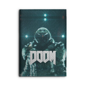 Обложка для автодокументов с принтом DOOM в городе Новоалтайск, натуральная кожа |  размер 19,9*13 см; внутри 4 больших “конверта” для документов и один маленький отдел — туда идеально встанут права | demon | devil | doom | doom vfr | evil | game | mars | red | демон | дум | игры | космос | красная планета | марс | пришельцы