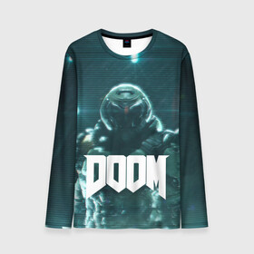 Мужской лонгслив 3D с принтом DOOM в городе Новоалтайск, 100% полиэстер | длинные рукава, круглый вырез горловины, полуприлегающий силуэт | demon | devil | doom | doom vfr | evil | game | mars | red | демон | дум | игры | космос | красная планета | марс | пришельцы